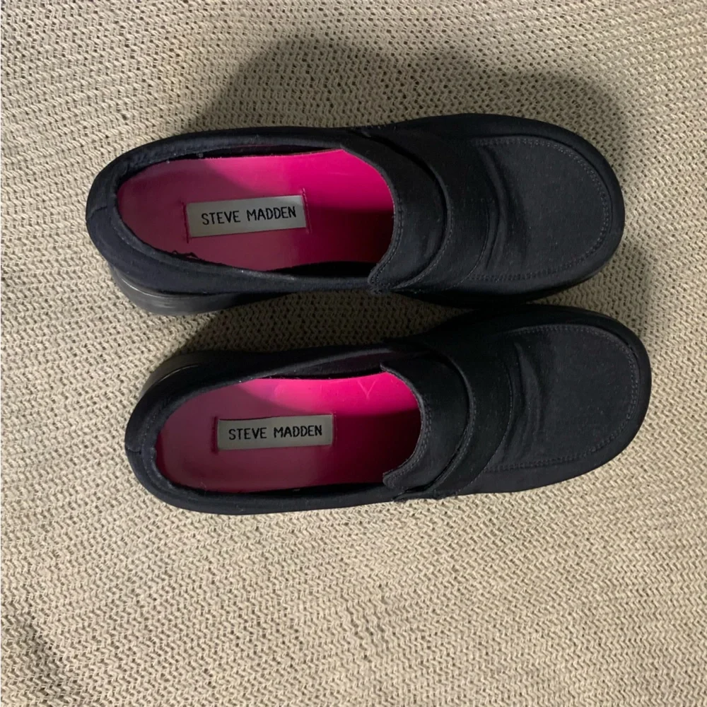 Y2K Black Steve Madden Chunky Platform Dark Academia Shoes